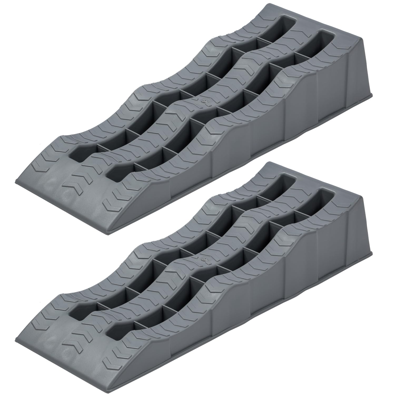 KATSU Rampas de Nivelación para Caravanas 2 Piezas Capacidad de 4 Toneladas Capacidad 3 Niveles Resistente Cuñas para Autocaravana Campervan Vehículos Garaje Taller