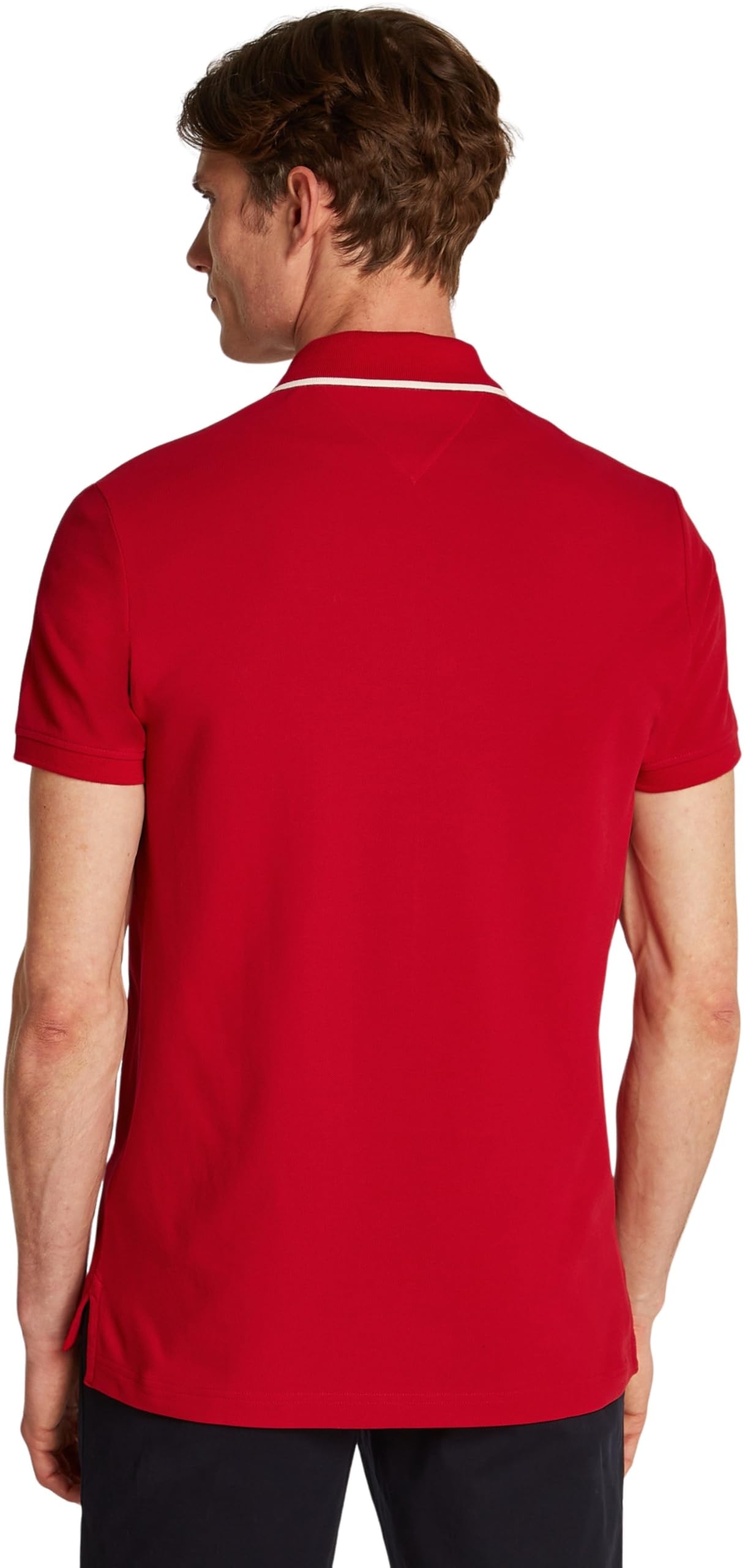 Tommy Hilfiger Herren Poloshirt Kurzarm Left Chest Graphic Regular Fit, Mehrfarbig (Medium Red), M – Ansicht 2