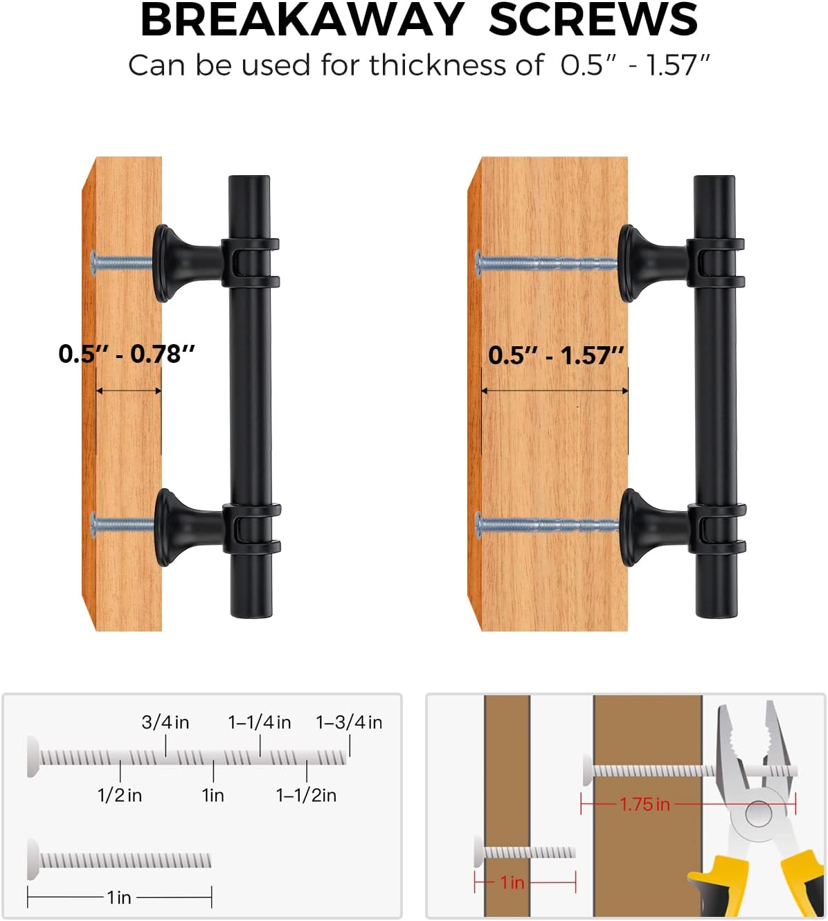 Home Expert 25 Pack 3 Inch Cabinet Handles Black Matte Kitchen Drawer Pulls Hardware 5 Inch Overall Length