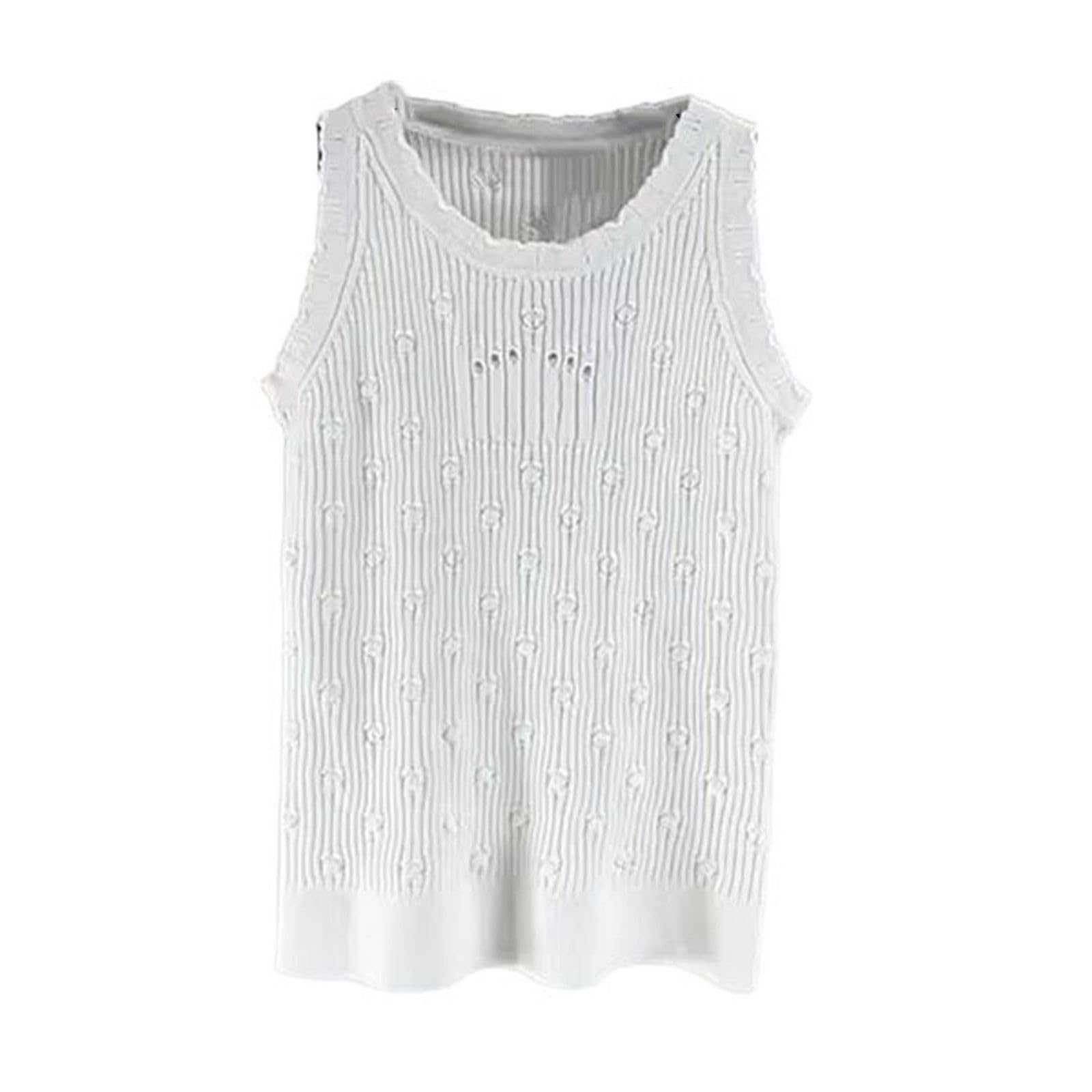 Top chaleco de punto ajustado transpirable y elástico para mujer 8