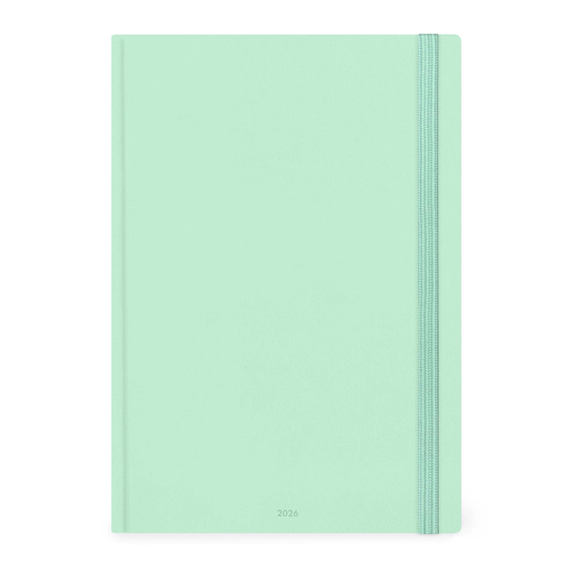 Legami - Maxi 2026 Daily Diary, Pastel Mint, 13 Months Maxi, Elastic Closure, January 2026-December 2026 and January 2027 Planner, in FSC Certified Paper, 19.5 x 26.5 cm