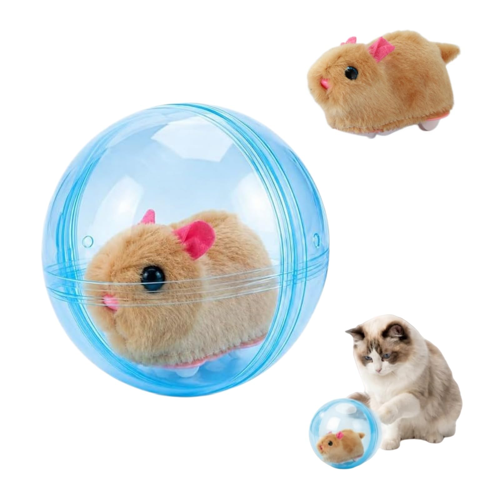 Jinbaoer Electric Hamster Running Ball, Interactive Cat Ball Rolling Cat Toy Auto Rolling Balls Learning Pet Toys for Cats and Dogs Indoor Outdoor (G)