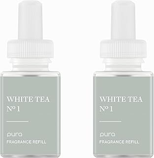 PuraHome Scent Refill - Smart Home Air Diffuser - Up to 120-Hours of Luxury Fragrance per Refill - Home Essential - Clean & Safe Diffuser Fragrance - 2 Pack, White Tea No. 1