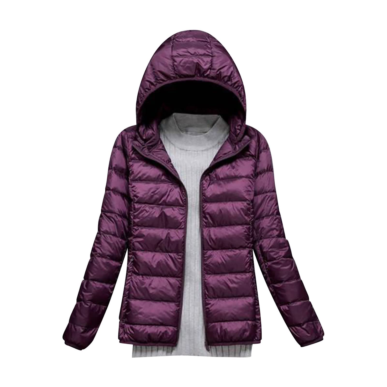 Piumino Donna 100 Grammi Caldo Antivento Invernali Giubbotto Ripiegabile Imbottito Leggero Piumini Con Cappuccio Manica Lunga Comodo Mezza Stagione Cappotto Cerniera Elegante Giacca Casual