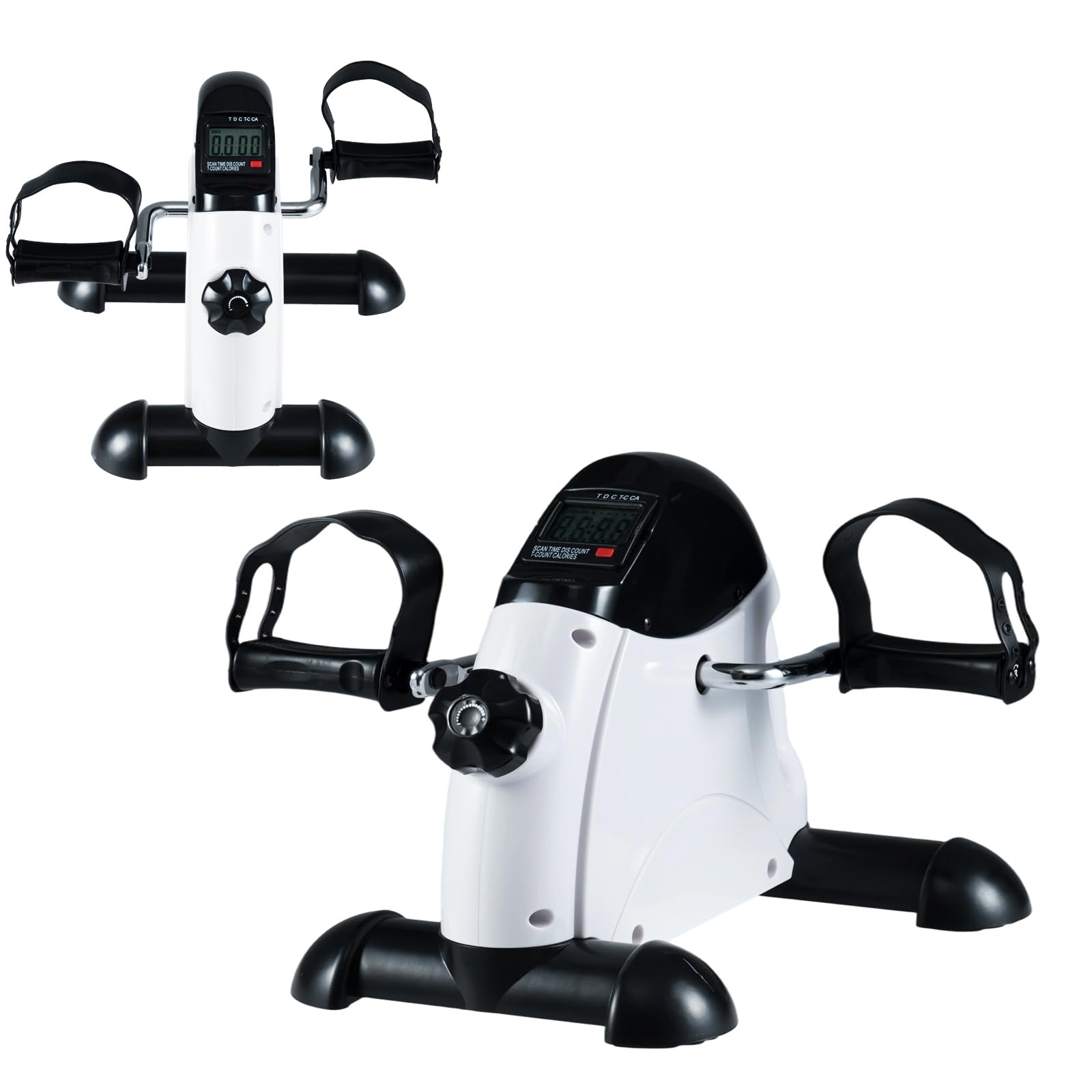 KOMFOTTEU Pedaltrainer für Arm- & Beintraining, Unter-Schreibtisch Fahrrad, Beintrainer Armtrainer mit verstellbarem Widerstand & LCD-Display, Fitnesstrainer Fitnessgerät Rad