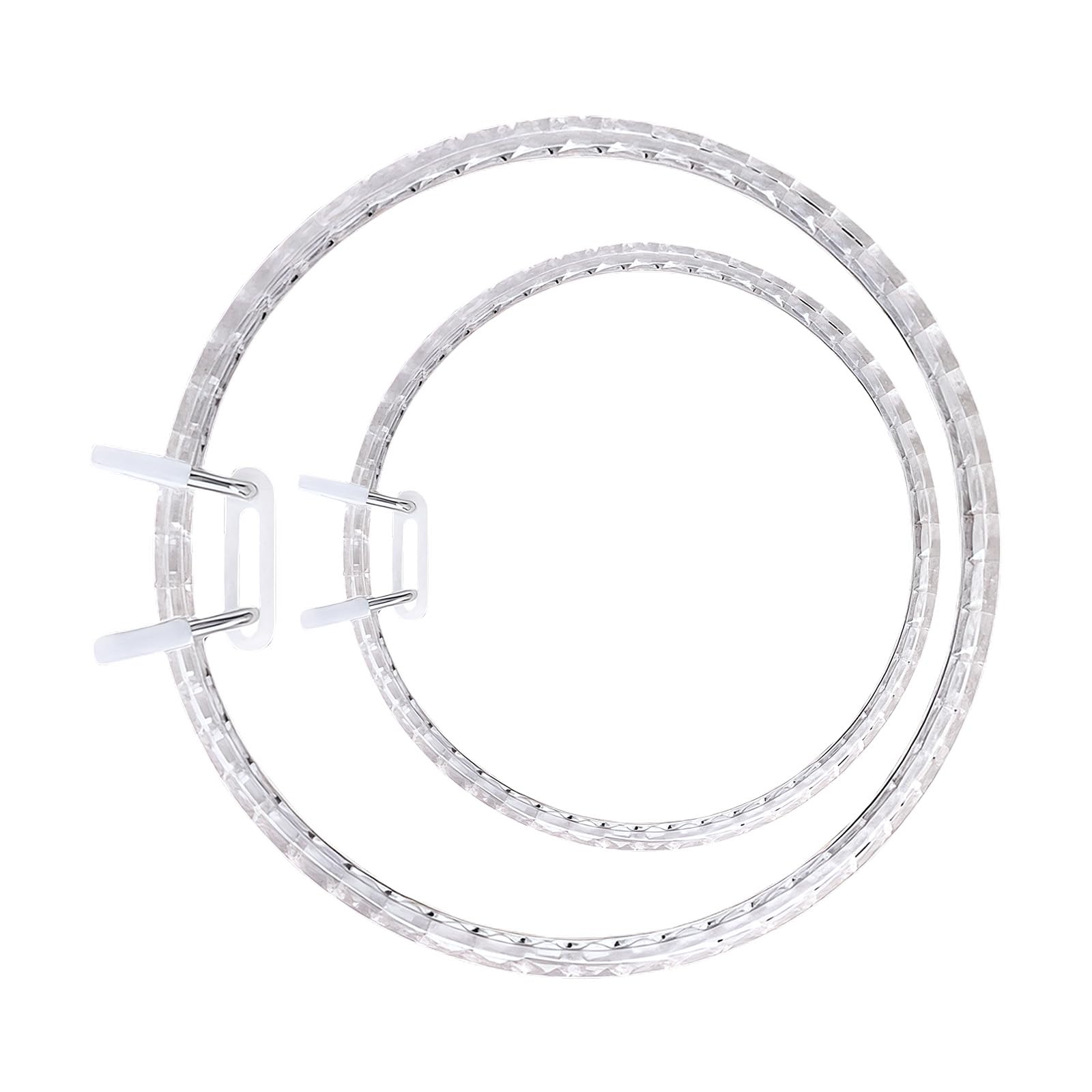 ZEPFJHE 2Pcs Sturdy Acrylic Spring Embroidery Hoops for Stitching and Crafting Acrylic Embroidery Frames