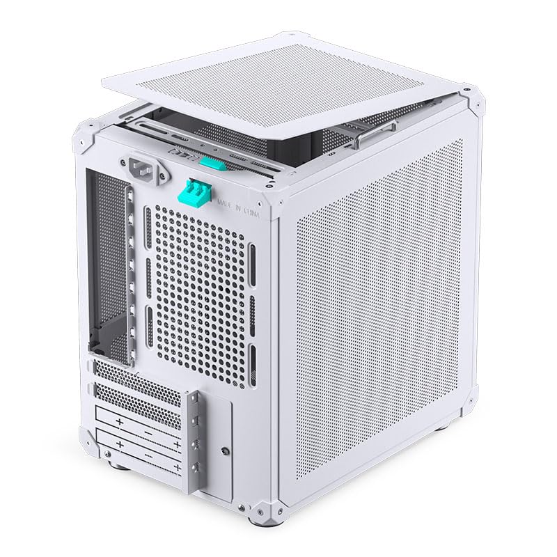 Jonsbo C6-ITX Case PC Mini-Tower Bianco – compatto, Mini-ITX, GPU fino a 255 mm, dissipatore CPU fino a 75 mm, fino a 3 ventole, USB-C I/O frontale