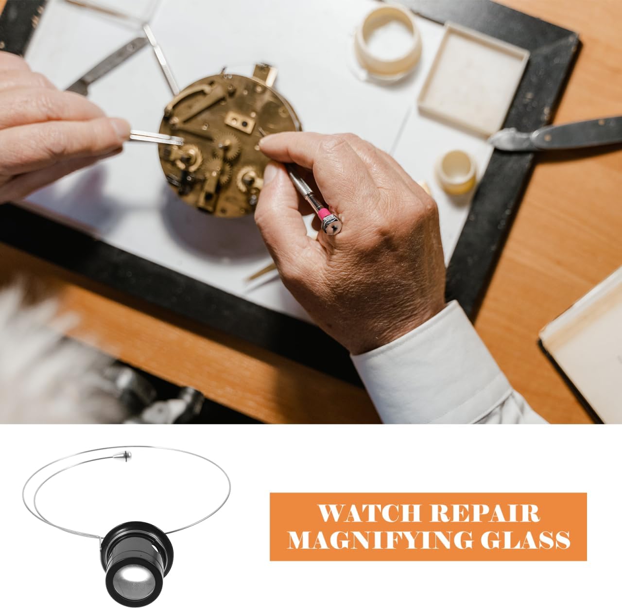 COLLBATH Watch Loupe Headband Magnifier 10X Eye Mask Magnifying Glass for Precision Watch Repair and Jewelry Work Hands-Free Design Compact Size
