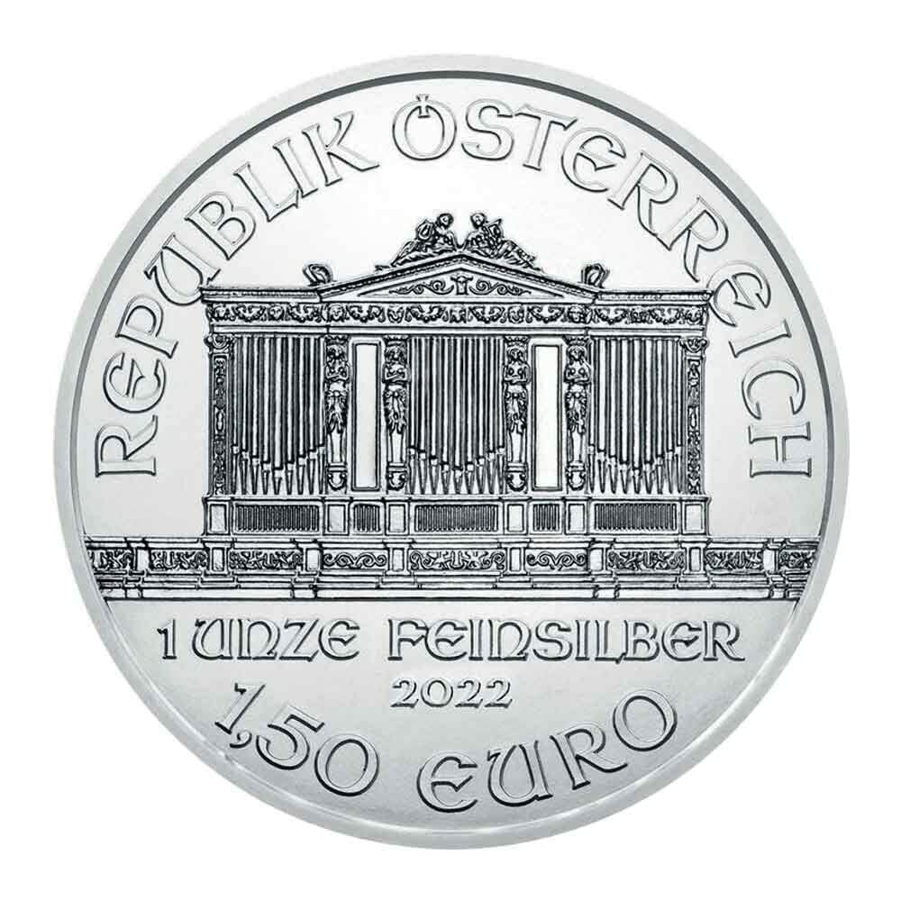 2022 AT Austrian Philharmonics Silver Coin 1 oz 999 Fine Silver 1.50 Euro Brilliant Uncirculated