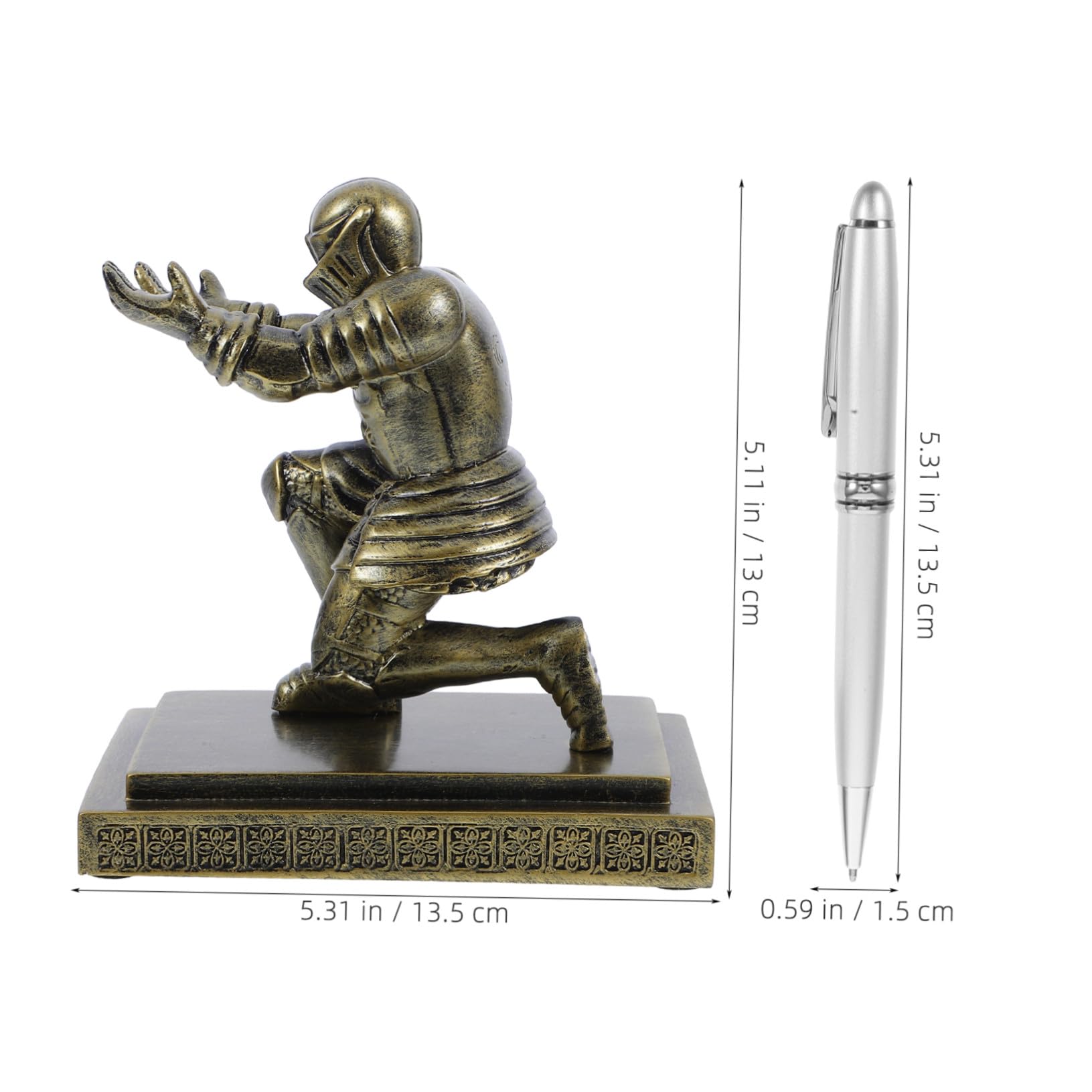 Goldener Stiftehalter Soldatenfigur aus Kunstharz, Dekorativ