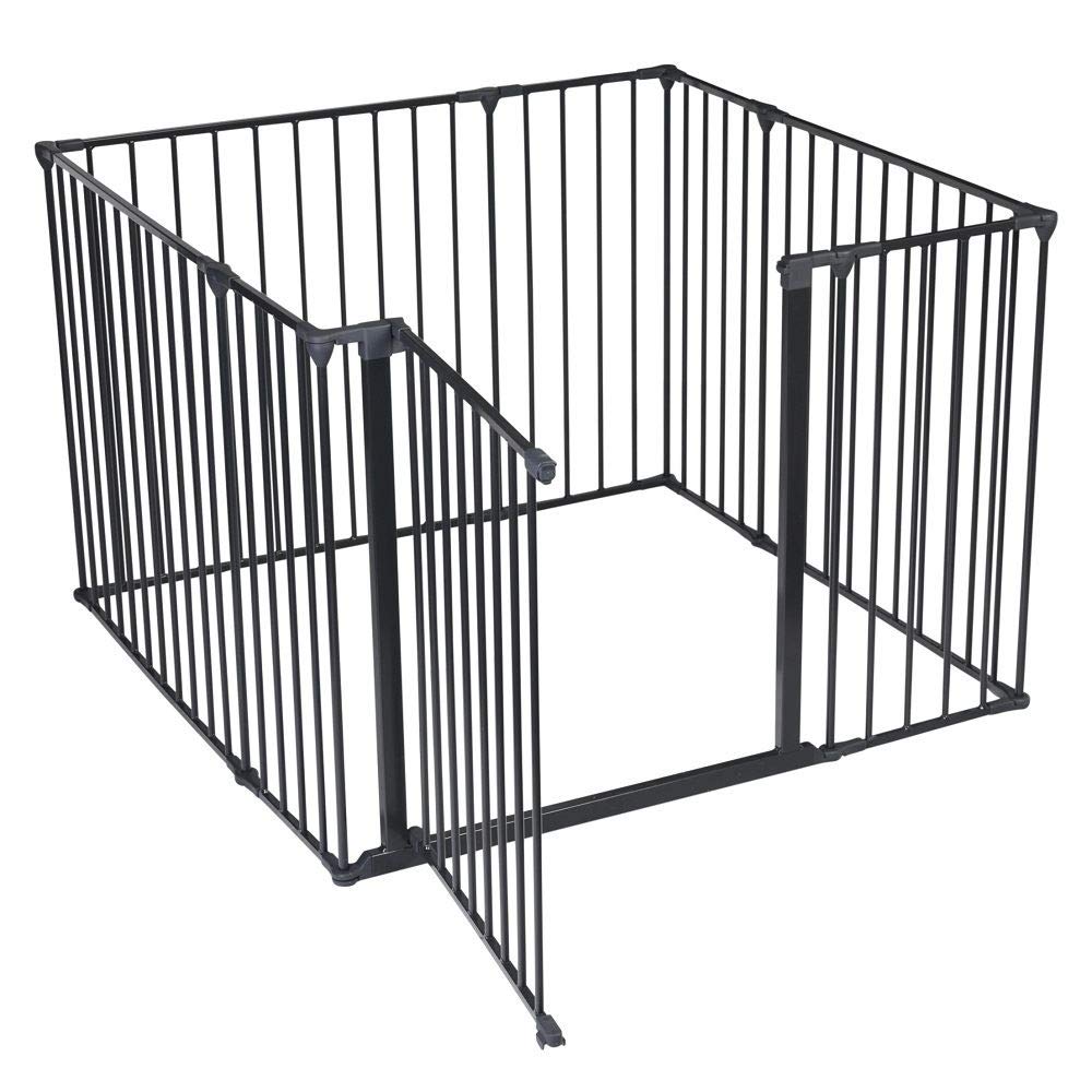 Safetots Recinto Gioco Premium Multipannello, 105cm x 105cm, Nero, 70cm di Altezza, zona Gioco per Bambini