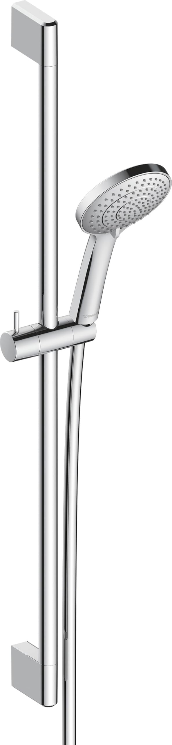 Duravit Set doccia universale, soffione doccia con 3 tipi di getto (Rain, Intense Rain, Soft Rain), soffione doccia a risparmio idrico con tubo, asta doccia variabile (700 mm), tubo doccia (1600 mm