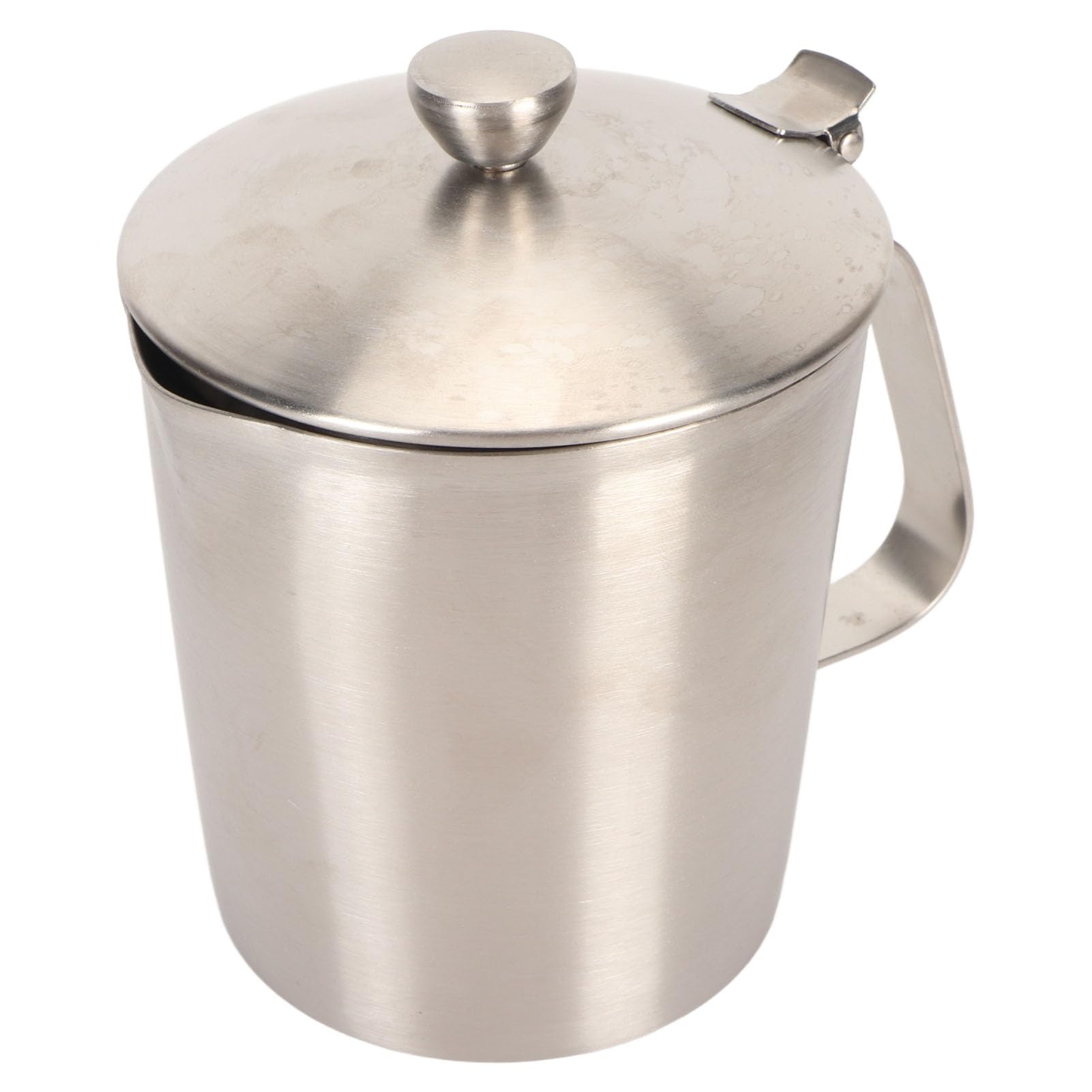 Taza medidora de acero inoxidable 304 de 700ML de espesor con tapa con mango marcado para espumar leche y Latte Art
