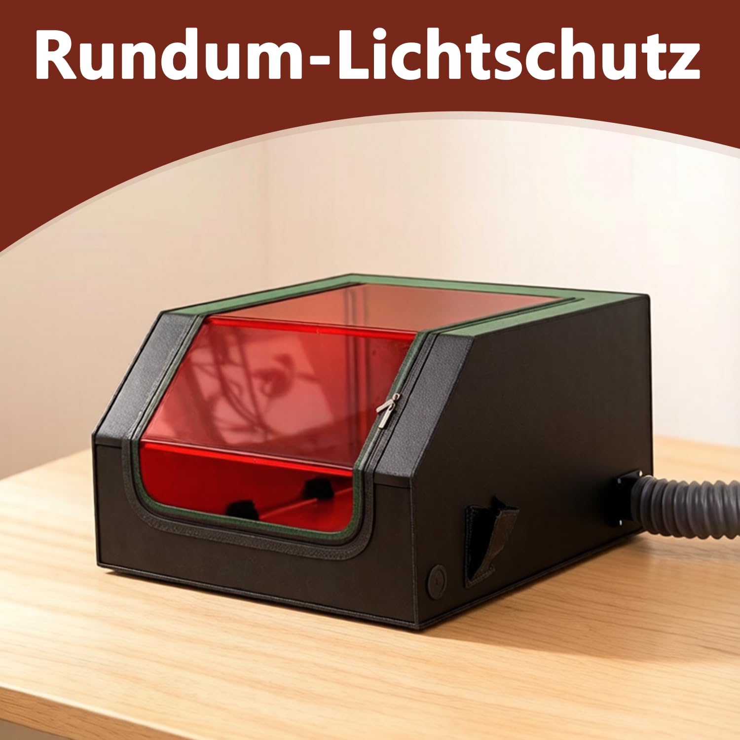 Lasergravierer Gehäuse 70 x 72 x 40cm, Schutzabdeckung für Poly Aluminium Folien Laserschneider, feuerfeste und staubdichte Sicherheitshaube mit Rauchabzugsöffnung Die Meisten Laserschneidmaschinen