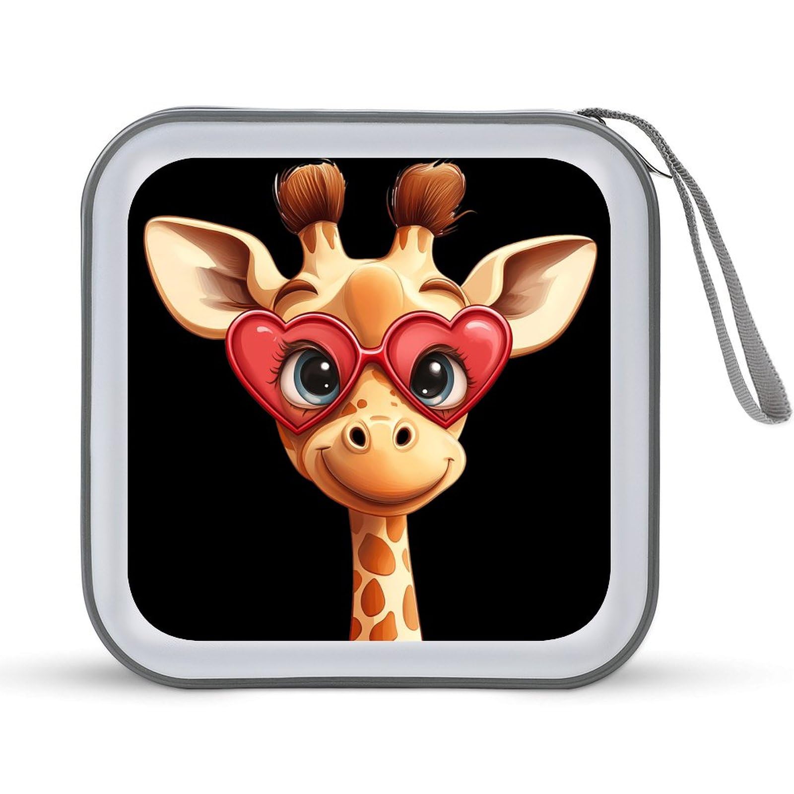Funny Giraffe CD Case Plastic DVD Case Holder Wallet Disc Storage Organizer for Car Travel