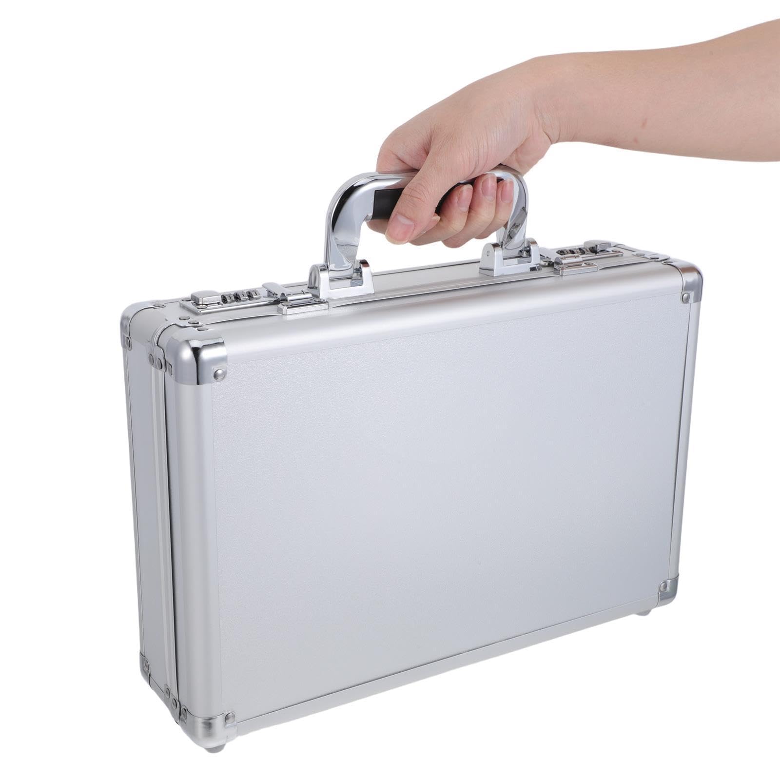 Toddmomy Boîte à Outils Portable avec Serrure à Code en Alliage D'aluminium Design, Multifonctionnelle Couleur Argenté pour Voyage et Lieu de Travail