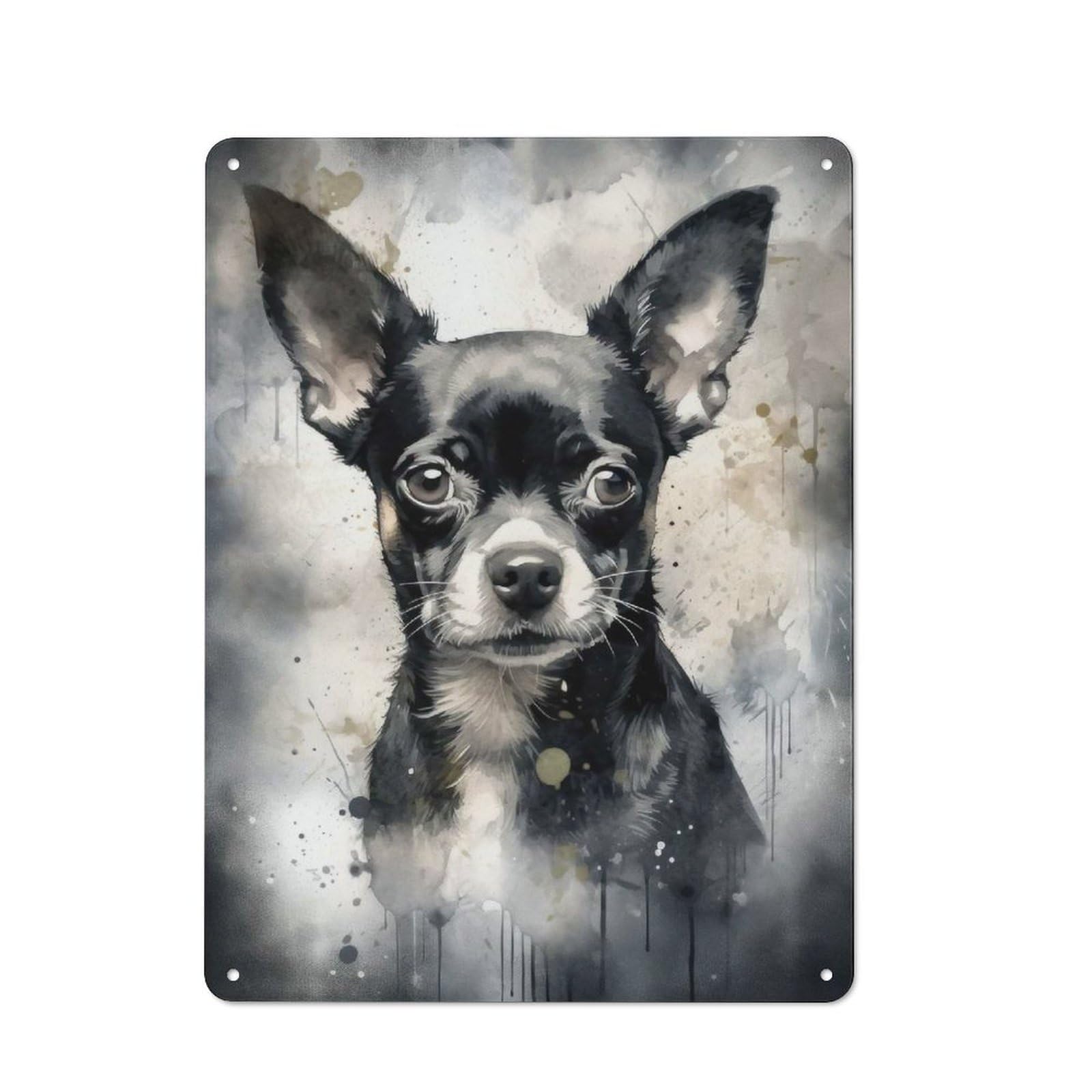 Junmoney Chihuahua Tiny And Mighty Metal Plaque 40X30cm With For Pub Or Café, Rustic Decor, For Pub Decor Enthusiasts