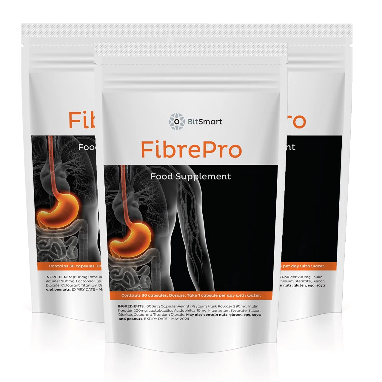 BITSMART Fibre Pro 30 Capsules, Digestion Aid, Increases Your Immune System, Natural Bacteria
