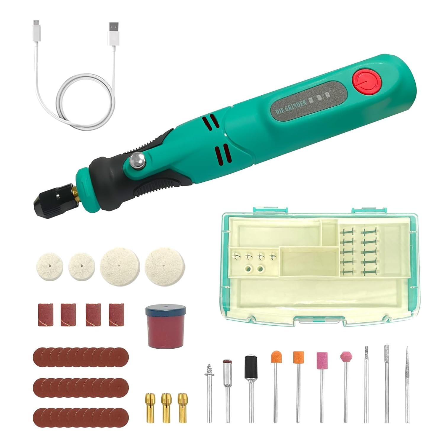 Rotary Tool - Mini Cordless Rotary Tool Kit with 48 Accessories, 3-Speed and USB Charging for Polishing, Drilling, Engraving, DIY Crafts-image-34