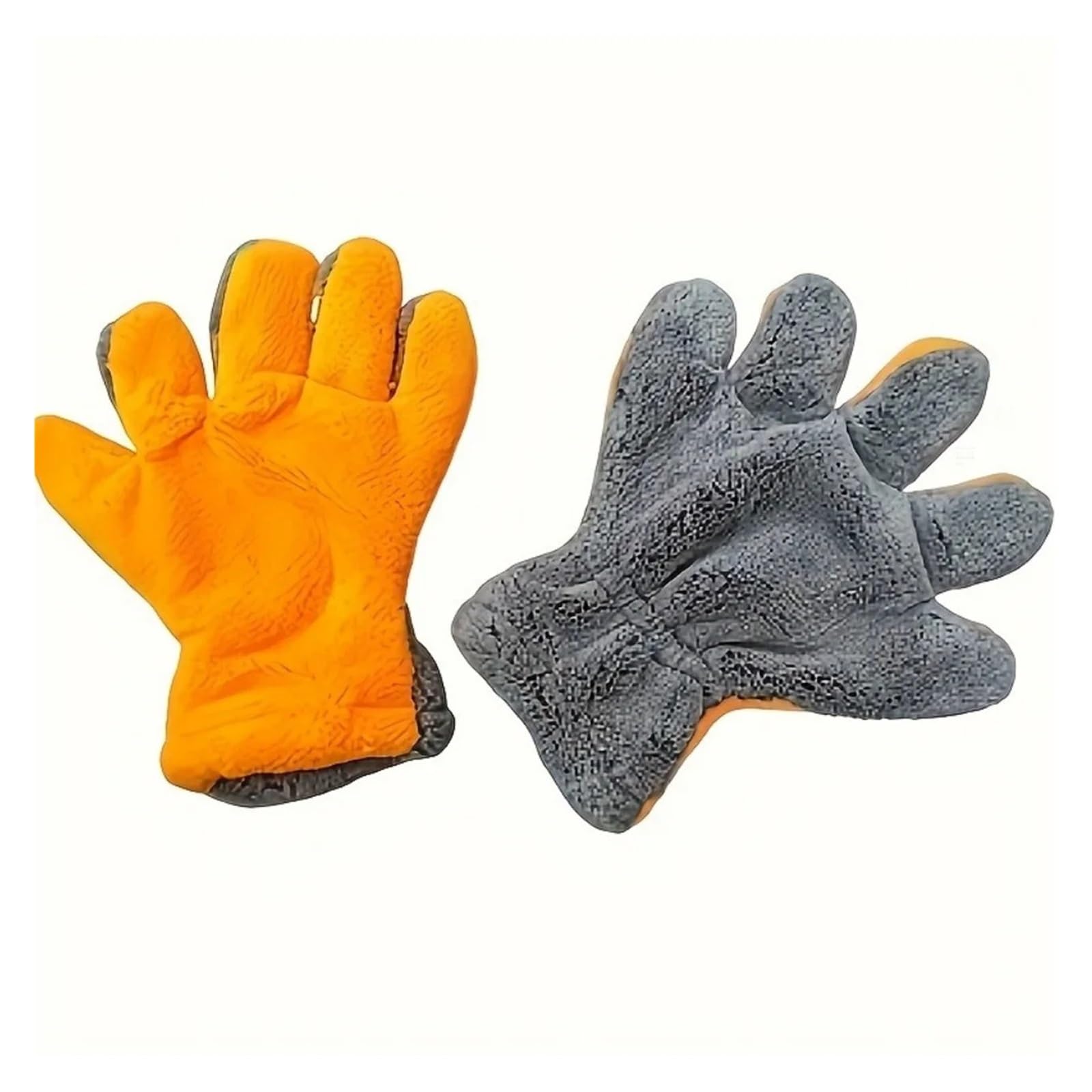 DYYEUAVT 2Pcs Scratch-Free Double-Sided Coral Fleece Car Cleaning Gloves, With Five-Finger Design For Window Cleaning