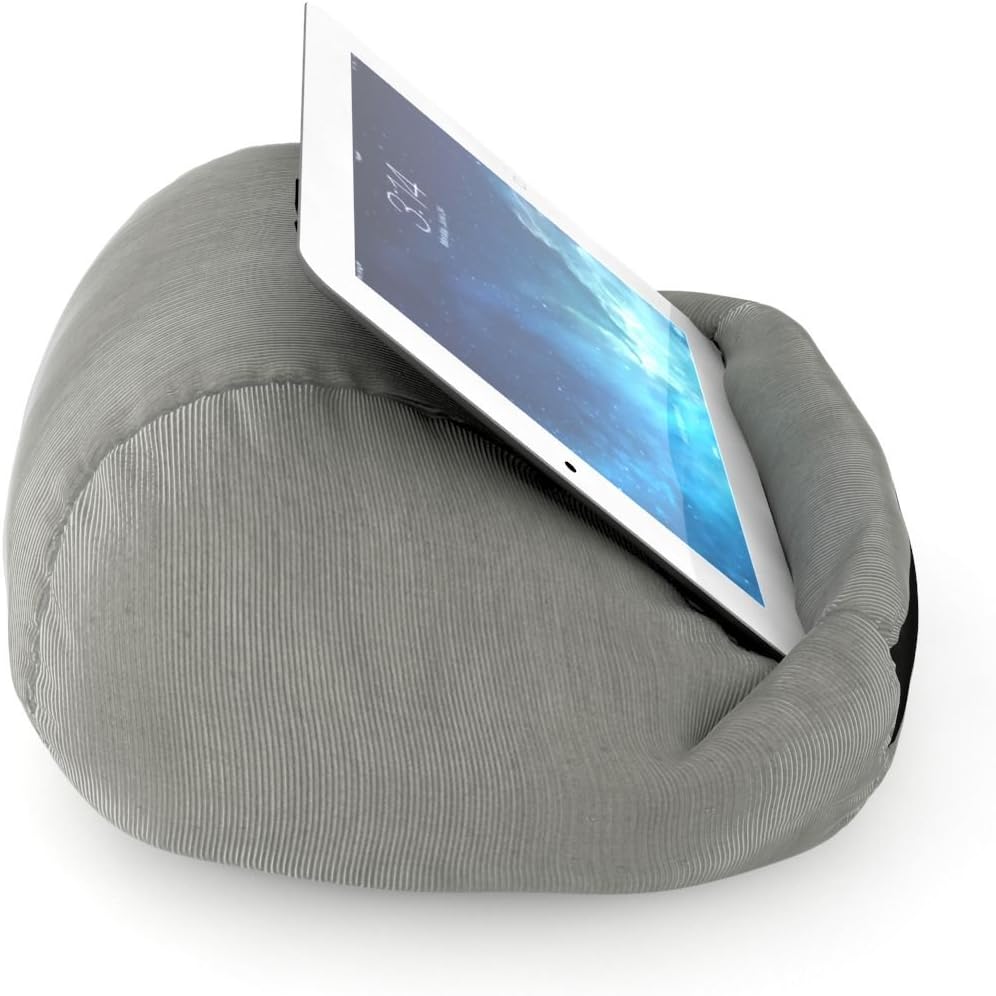 padRelax Tablet Cushion (Gray), Pillow Stand for devices up to 13“, compatible with Apple iPads, tablets and eReaders, Made in Germany