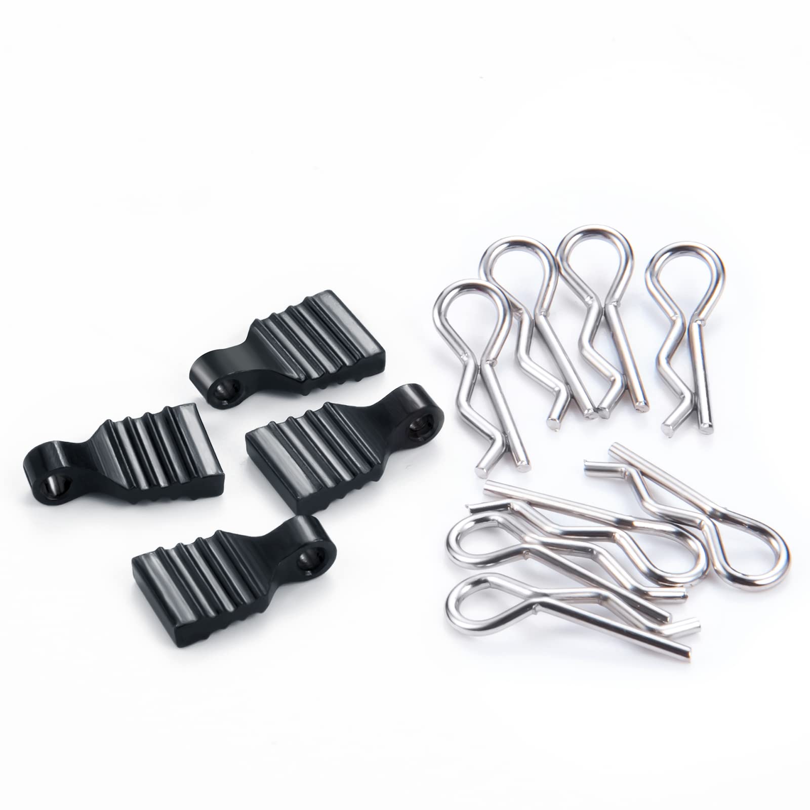 1 Set Body Clips Pins with Pull Tabs for 1/24 Axial Scx24 AXI90081 Deadbolt C10 AXI00002 B-17 AXI00005 AXI00005 Upgrade (Black)