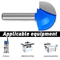 Vista 17 de ASNOMY 1-1/2" Cutting Diameter Core Box Router Bit, 1/2 Inch Shank Round Nose Cove Box Router Bits - Solid Carbide 2-Flute Core Box Round Nose