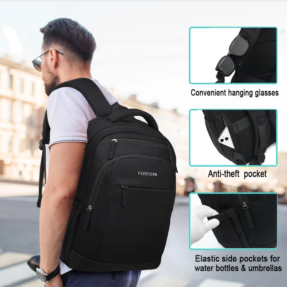 Smell Proof Backpack with Lock,Water Resistant Smell Proof Bags Travel Laptop Backpack,Large Capacity Carbon Enduring Smell Proof Stash Bag with Lock for Men Women (Black) - Image 5