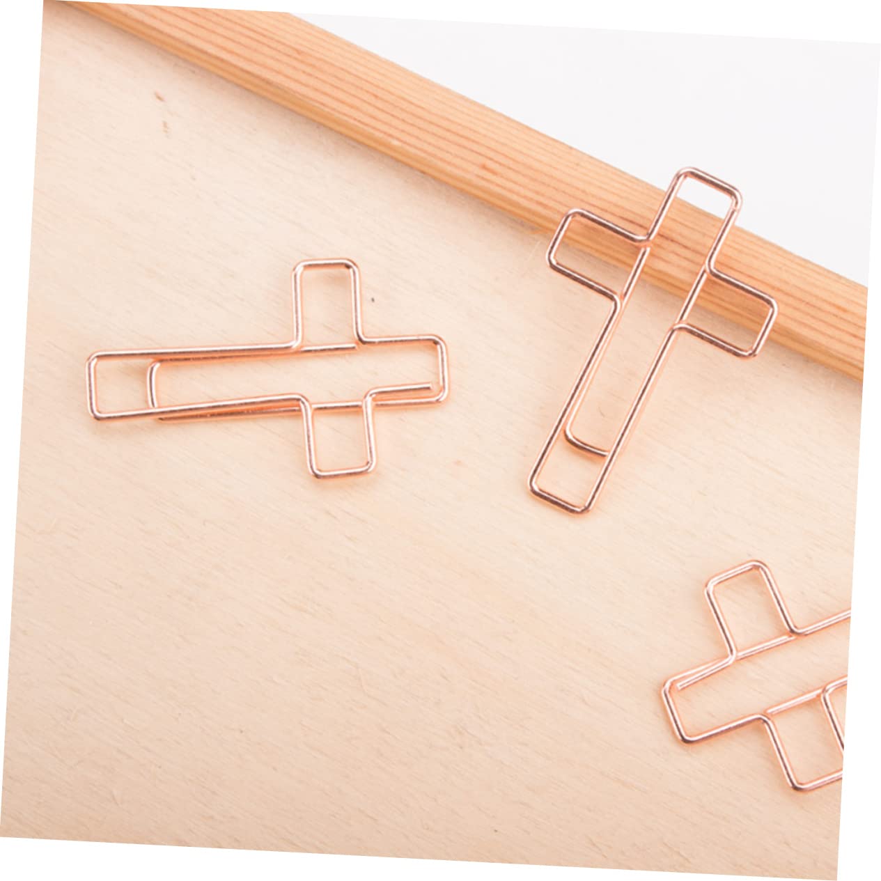 NUOBESTY 5 Set Graffette Asse Graffetta Per Fogli Divertente Arredamento Per Ufficio Clip Graffetta Gigante Office Uffizi Perno A Forma Di Croce Perno A Croce Metallo Rose Gold 60 Pezzi * 5