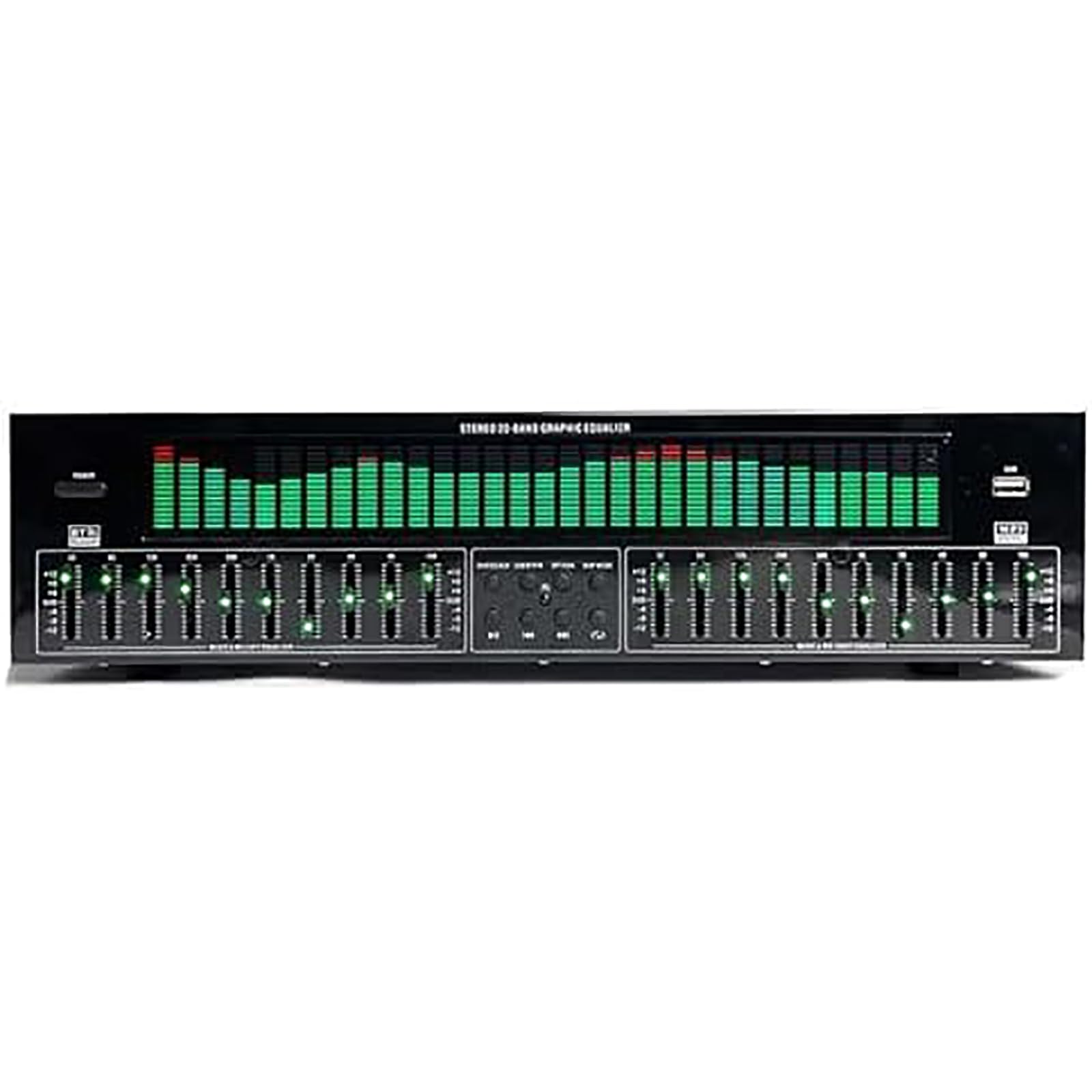 ALDNMBR 31-Band Digital Equalizer, Digital Audio Stereo Graphic Equalizer, 12 Rhythm Patterns, Bluetooth 5.4 Optical Coaxial Digital Audio Decoding, with Noise Reduction, for Home Recording Studio