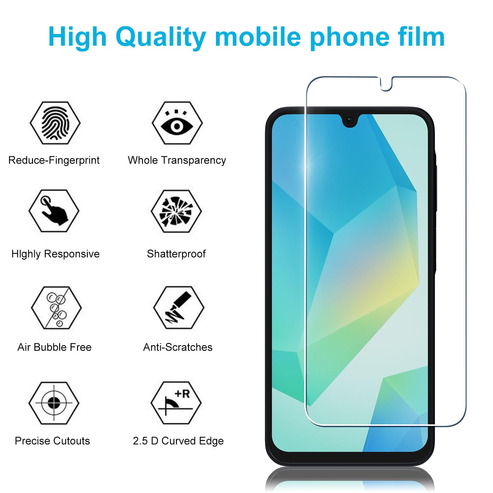 Didisky Lot de 3 Protecteur Verre Trempé pour Samsung Galaxy A16, A17, A26, Film Protection écran, dureté 9H, Pas de Bulles, Haute définition
