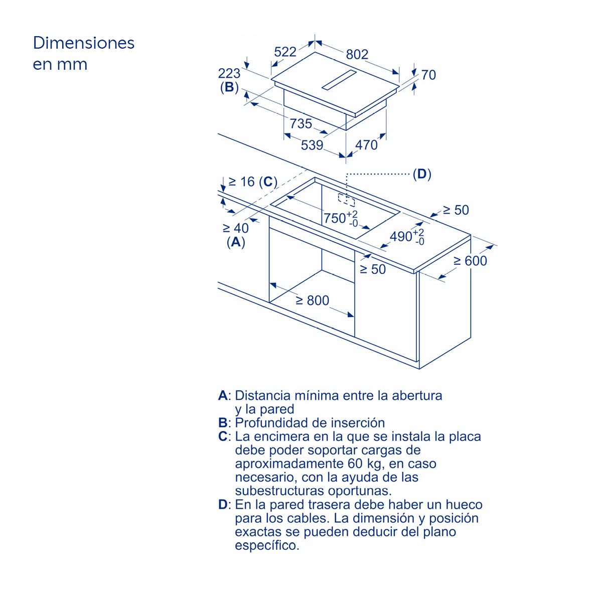 Balay, Placa de Inducción con Extractor Integrado, 80 cm, negro, 3EBC989LH | 2 Zonas, Flex Inducción, 11 niveles, Zona de 28 cm, Posibilidad de recirculación.