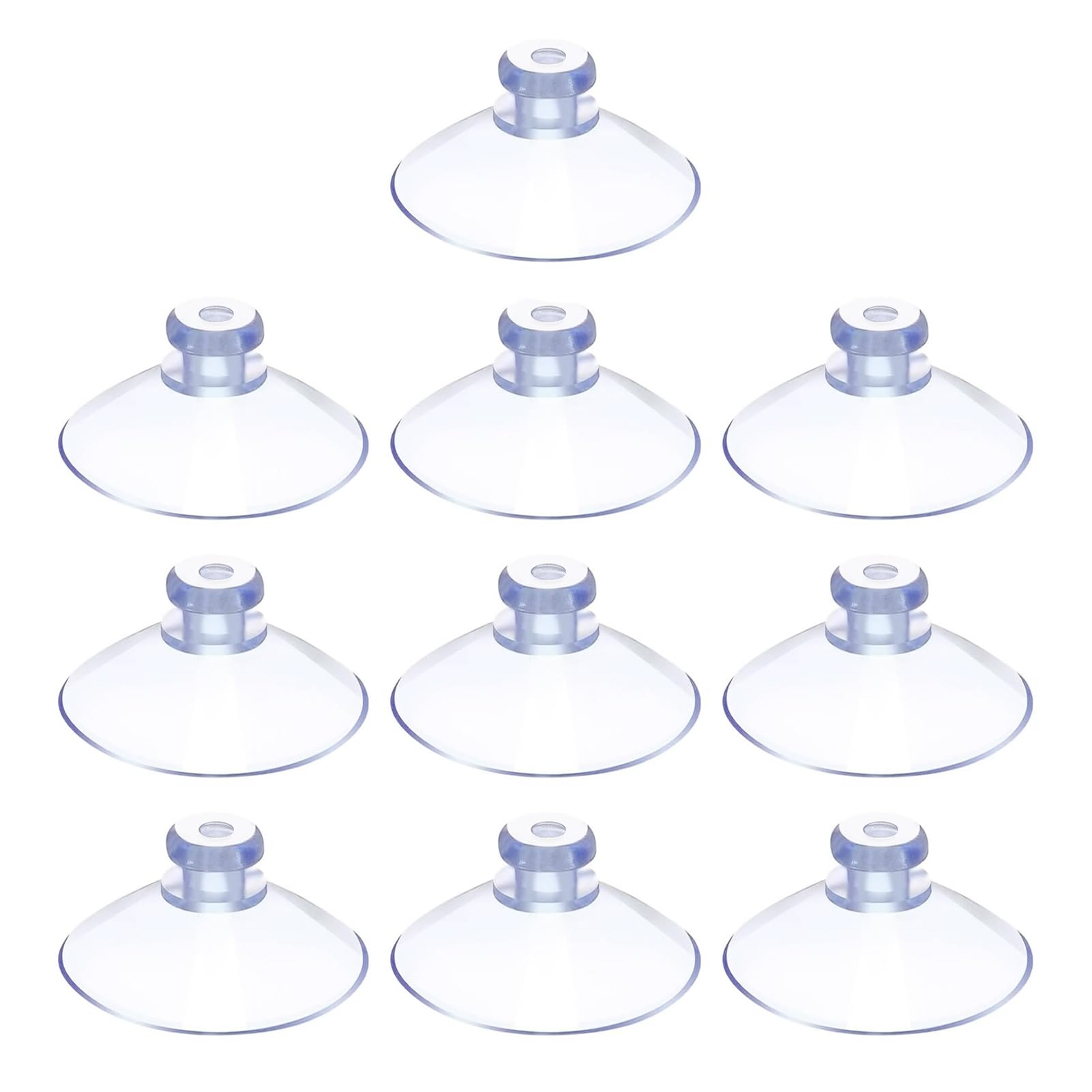 Ventosas Transparentes de PVC 30mm 10 Piezas para Cristal Baño Armario