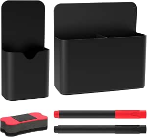Produktbild von 2 Magnetische Whiteboard-Markerhalter & 2 Whiteboard-Schwämme – Praktisches Set Fürs Büro