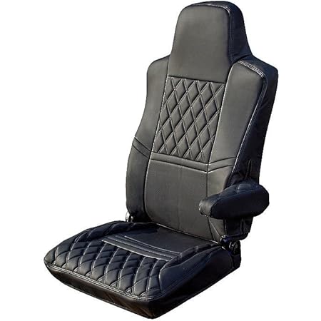 Amazon 車種別シートカバー運転席用 いすゞ大型ﾌｧｲﾌﾞｽﾀｰｷﾞｶﾞ H27 11 用 車種専用なのに驚きの を実現低反発ウレタン入ダブルステッチキルト ブラック黒 糸ブラック シートカバー 車 バイク