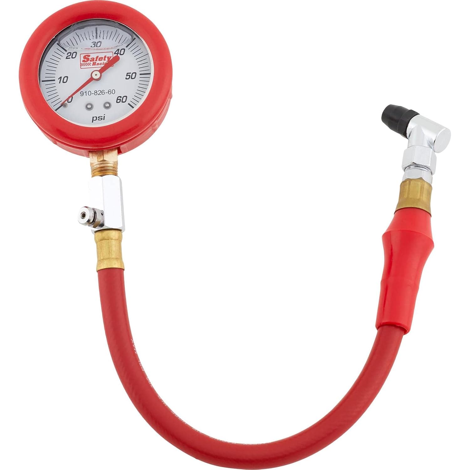 Safety Racing Red LiquidFilled Tire Pres. Gauge w/Hose 0