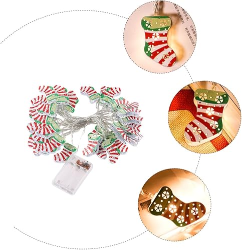 Miniatura 7 de 1 juego de luces LED de hadas de luces de Navidad, calcetines de Navidad, luz colgante de Navidad, luz de hadas de Navidad, luces de hadas para