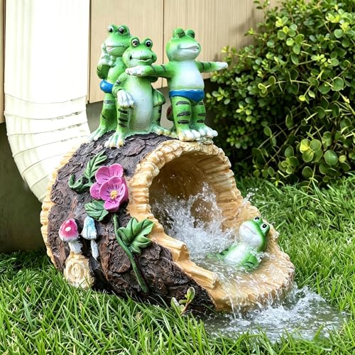 Ahbuohe Decorative Gutter Downspout Extensions Statue 3 x 4 Downspout Extension Sculpture Frog Decorative Rain Gutter Downspout Extension Figurine Decor Sculpture for Lawn Yard