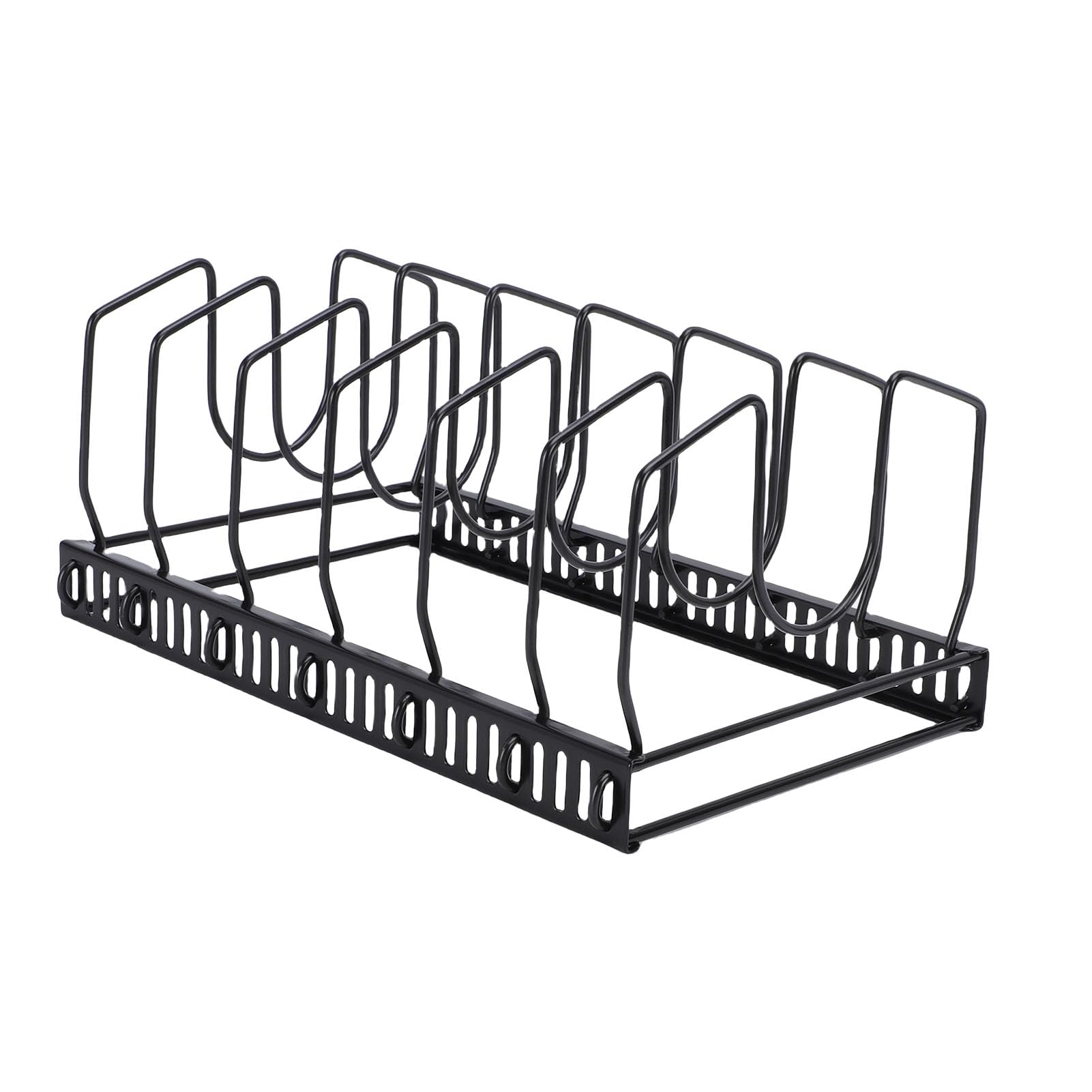 Wakects Organizzatore per Pentole, Portaoggetti Regolabile in Metallo per Pentole e Padelle con 7 Divisori, Soluzione Salvaspazio per per 11,4 X 7,5 X 5,1 Pollici (BLACK)