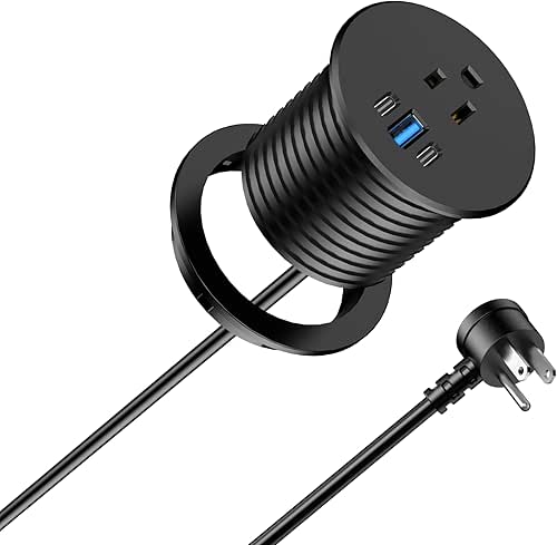 2.5 inch Power Grommet,20W USB-C Charging,1 Outlet with 2 USB