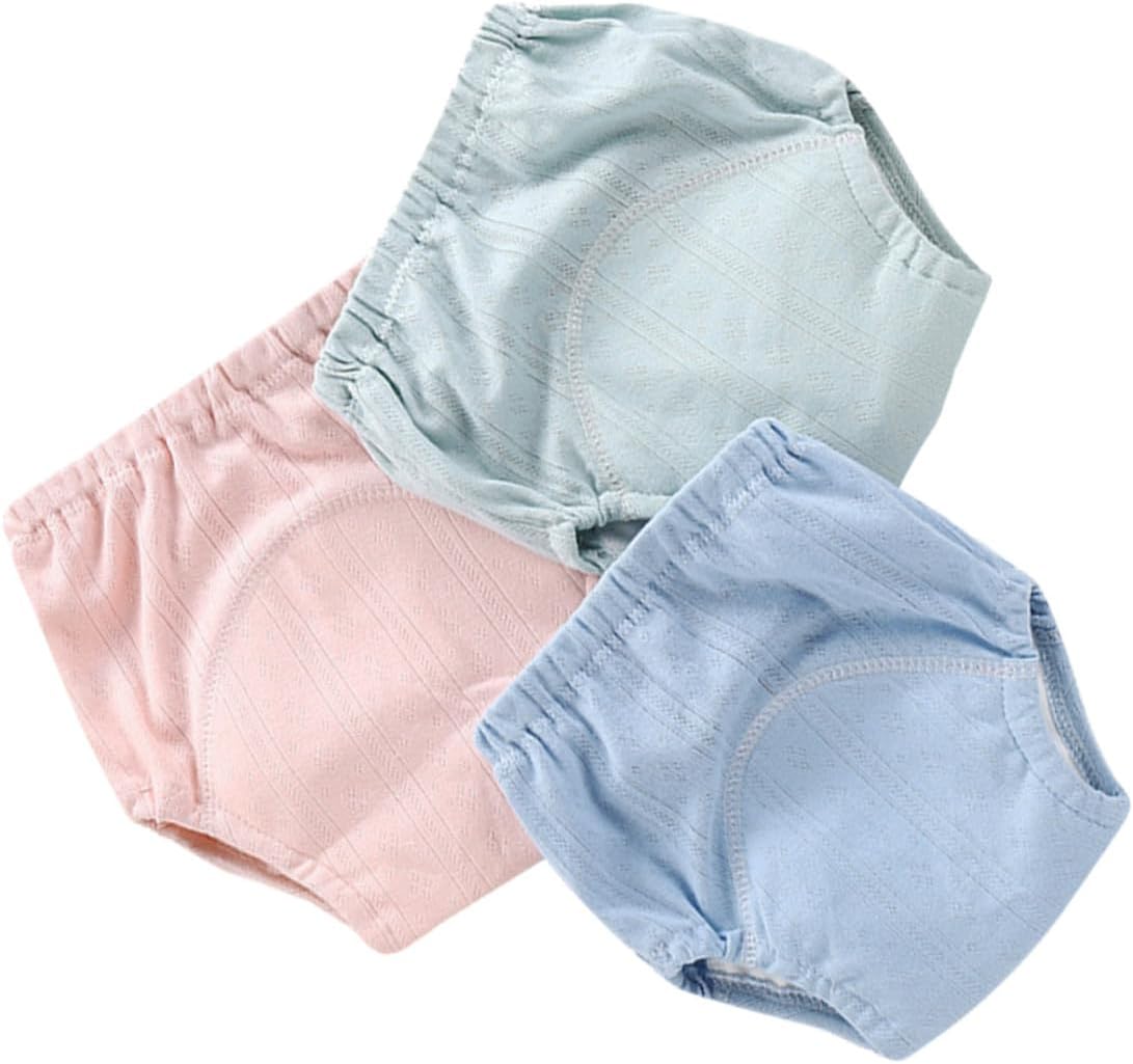 3pcs Potty Training Pants Gauze Reusable Underwear for Mixed Colors for Diapering and Outdoor Activities