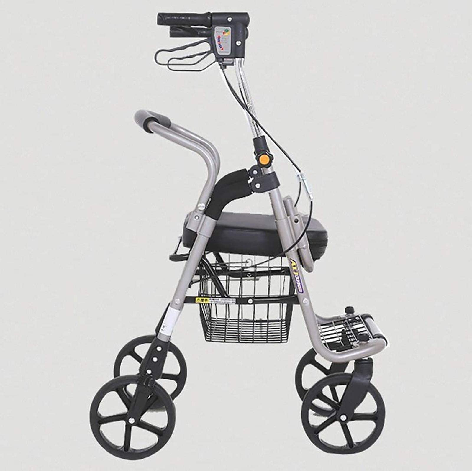 Rollator Walker Transport z siedziskiem i 4 kołami Składany chodzik z podnóżkami dla osób starszych Bariatryczna pomoc w poruszaniu się Comfortable anniversary
