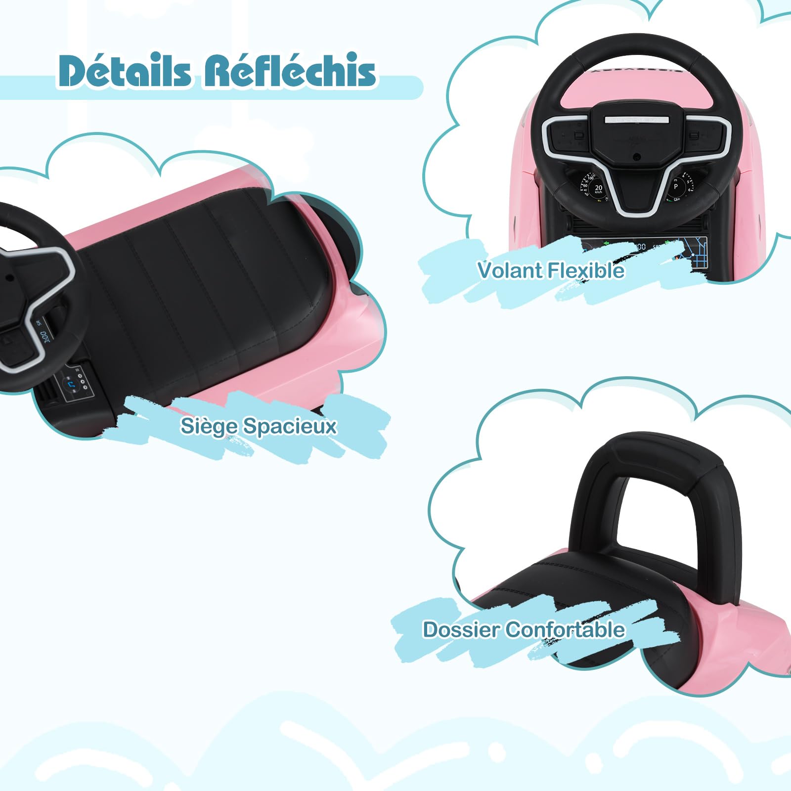 Portur Nfant Discovry,pouss Pouss Voitur Jout à Pid Klaxon Bruits D Motur Rangmnt Caché,noir Au Millur Prix