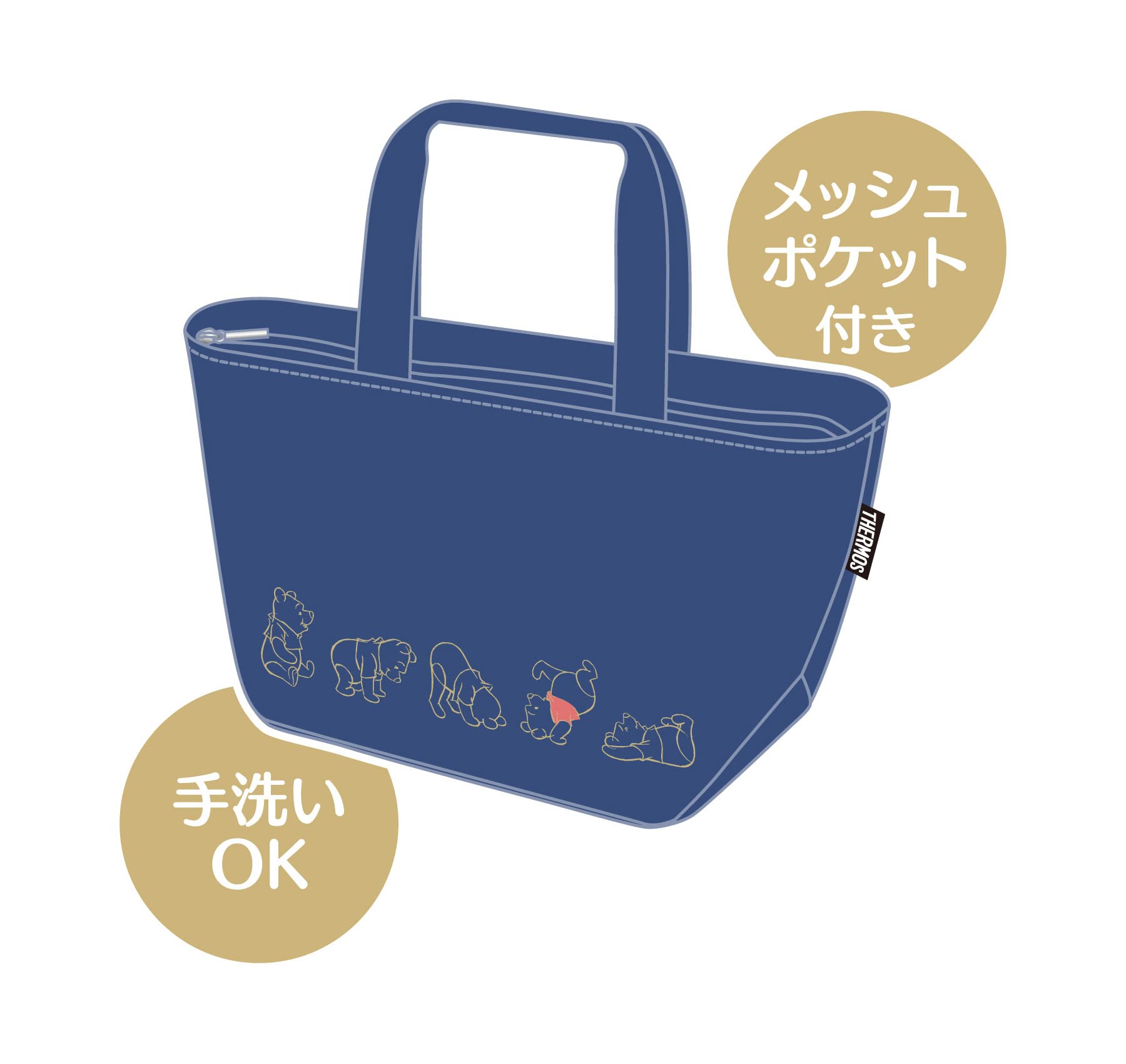 Amazon｜サーモス 保冷ランチバッグ 4L くまのプーさん ネイビー RFF