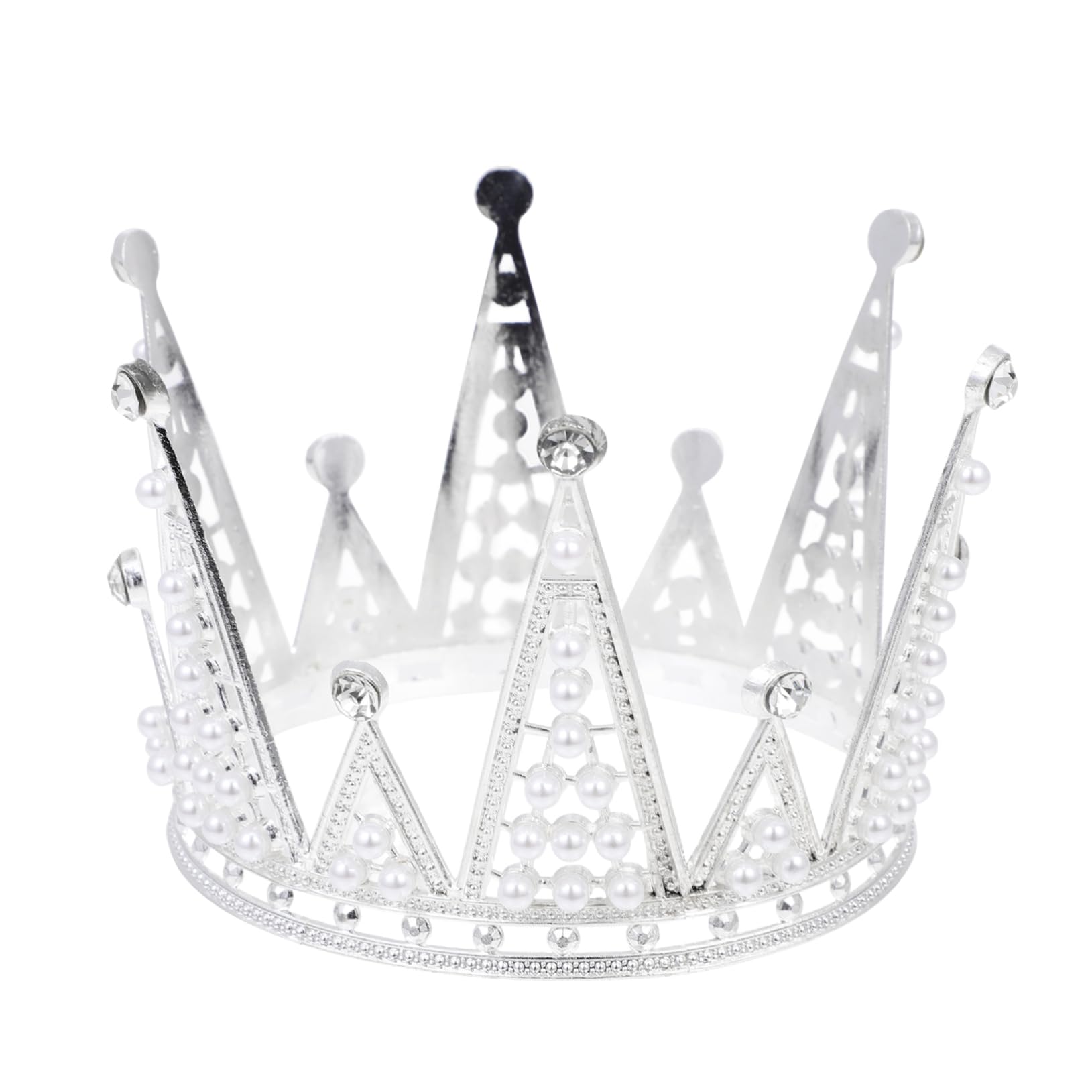 FRCOLOR 5stücke Cake Topper Silber Mit Perlen Tortendekoration Für Geburtstagsfeiern Hochzeiten Und Jubiläen Langlebige Krone Robustem Legierungsmaterial