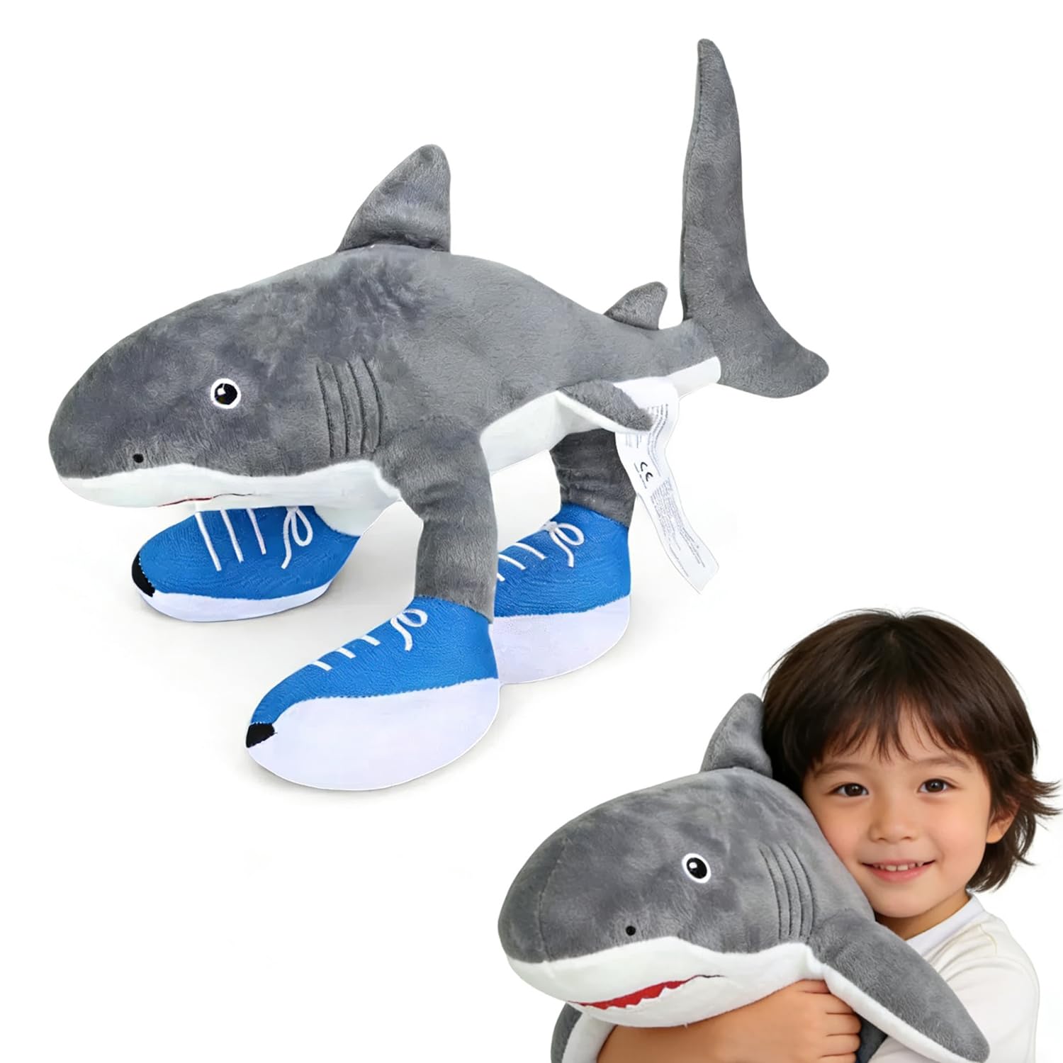 Amazon.co.jp: サメぬいぐるみ 37cm ユニークデザイン 三本足モチーフ 