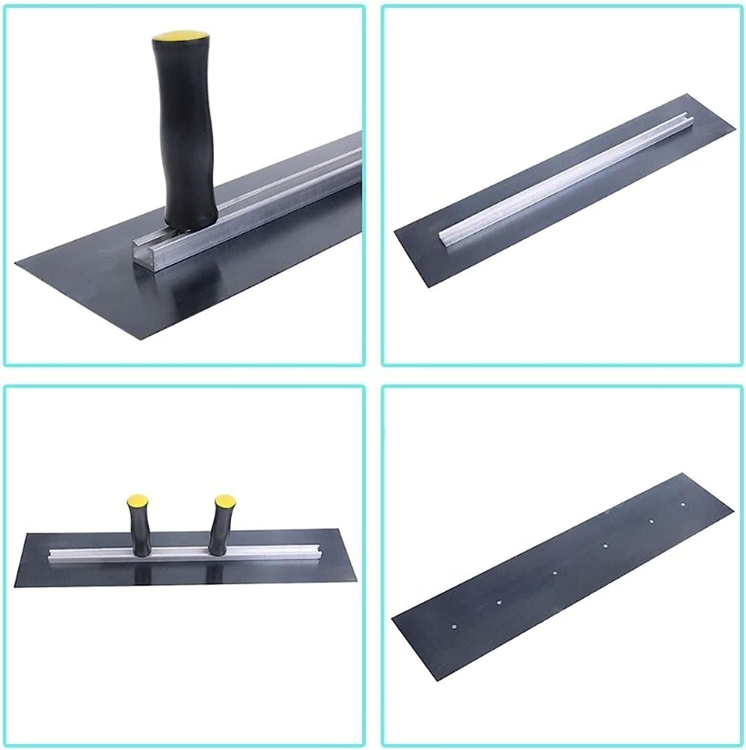 Paleta de yeso, herramientas de enyesado, paleta de enyesado de doble mango Cuchillo de arcilla Limpiador de manos Cuchillos de barro Herramienta de espátula de acabado Herramienta ideal de acero inox