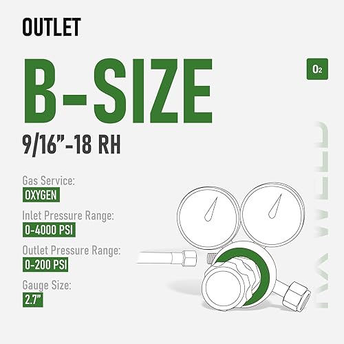 Miniatura 8 de RX WELD Reguladores de oxígeno y acetileno CGA540 y CGA510- Compatible con corte de antorcha de gas de soldadura estilo V, mango en T