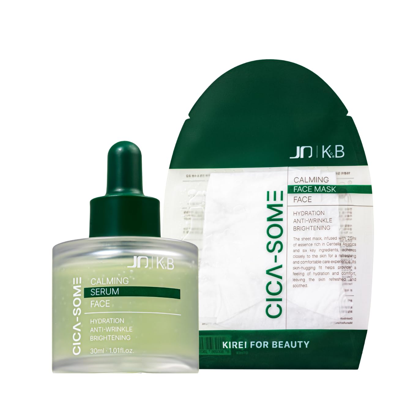 [JD X KIREI Official] JDXKIREI CICA-SOME Starter Calming Kit (serum + face mask), K-Beauty Set, Glass Skin, Soothing, CICA-EXOSOME, Niacinamide, Sensitive Skin, for blemish-prone skin, Korean Skincare
