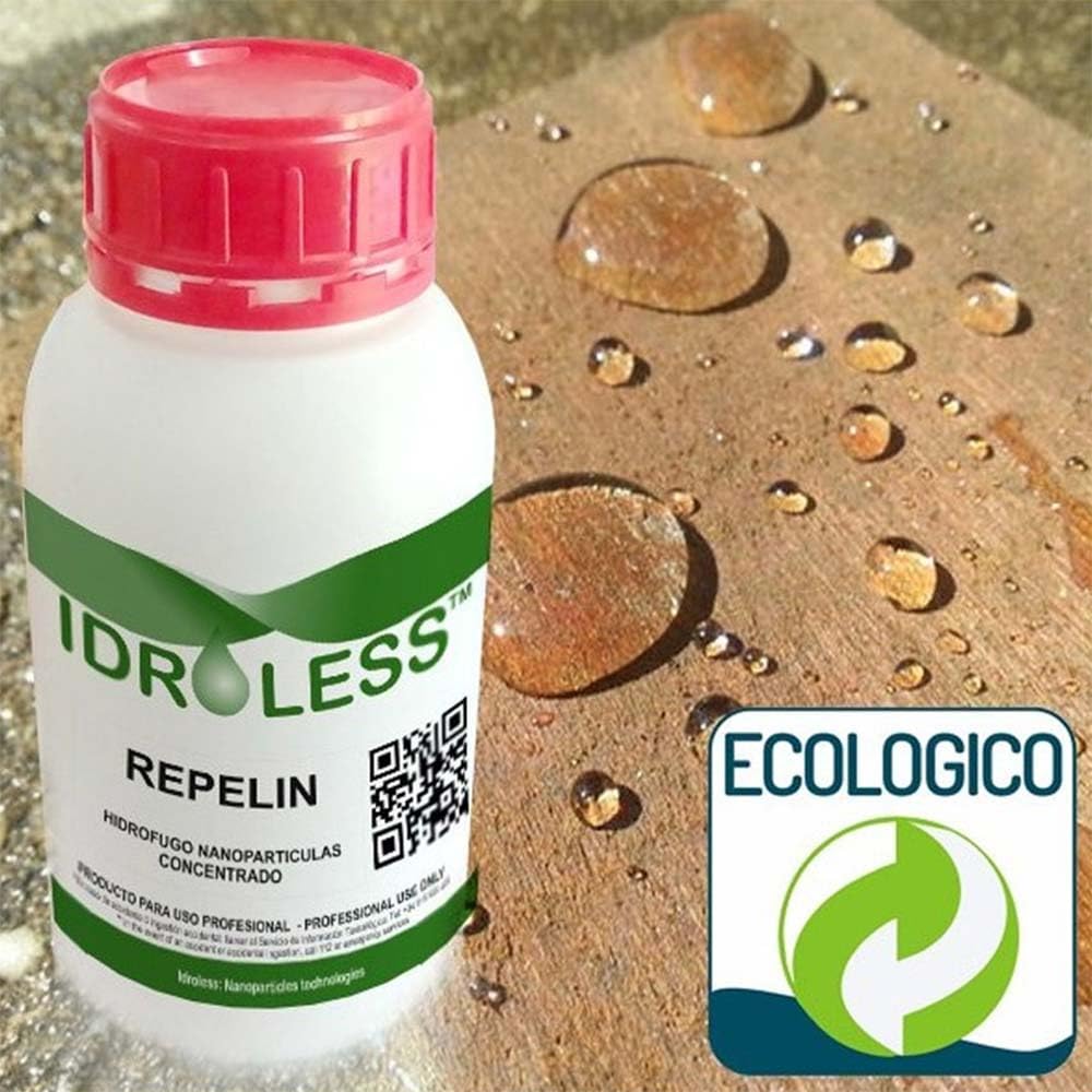 Hidrófugo Oleófugo Superconcentrado Repelin 1L - Idroless | Rinde 10L tras diluir. Protección invisible y transpirable frente a agua, grasas, aceites y suciedad en soportes porosos.